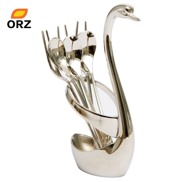 7 PCS/Set Swan Dinnerware SpoonSets