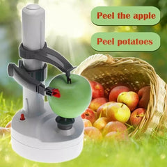 Electric Spiral Apple Peeler Cutter Slicer Fruit Potato Peeling Automatic Battery Operated Machine With Charger