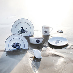 Creative Ocean Style Europe Brief ceramic dinnerware sets 5pcs