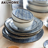 Ceramic Dinnerware With Wave Pattern