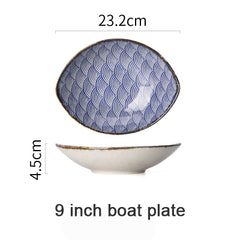 Ceramic Dinnerware With Wave Pattern