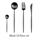 24Pcs/set Stainless Steel Dinnerware Set