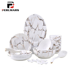 European Style Ceramic Marble Pattern Tableware Set